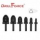 Drillforce Swaging Tool Drill Bits Set Imperial Tube Pipe Expander Air Conditioner Flaring Reamer 7/8" 3/4" 5/8" 1/2" 3/8" 1/4"